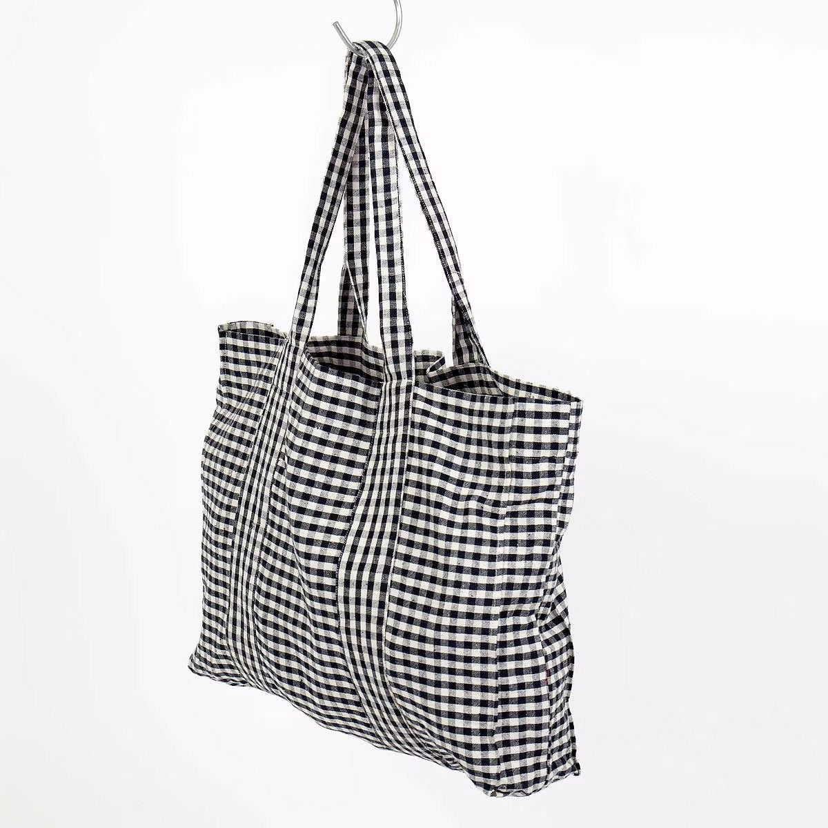 Tasche biobaumwolle schwarz-weiß kariert