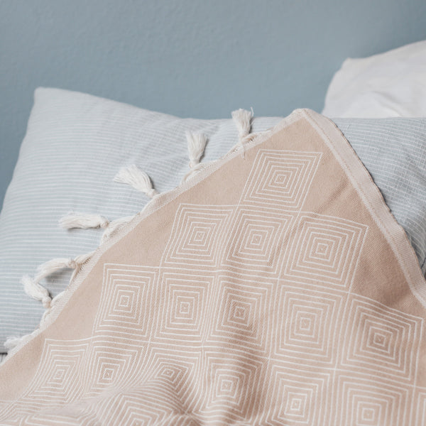Tagesdecke Bio-Baumwolle Kestane beige