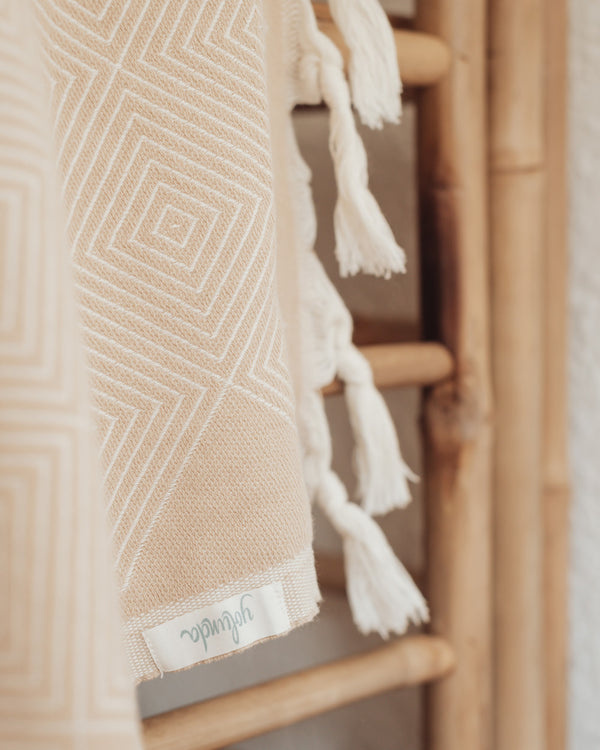 Tagesdecke Bio-Baumwolle Kestane beige