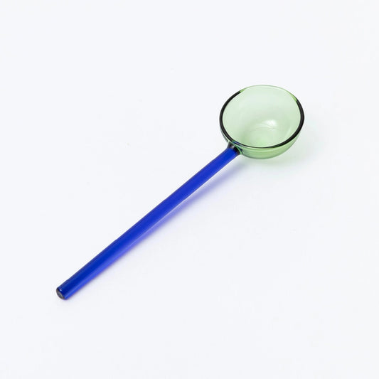 Duo Tone Glaslöffel, Löffel aus Glas - blau/grün