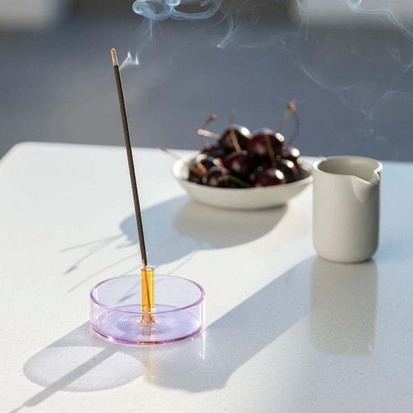 Duo Tone Räucherstäbchenhalter Glas, Incense Halter Glas