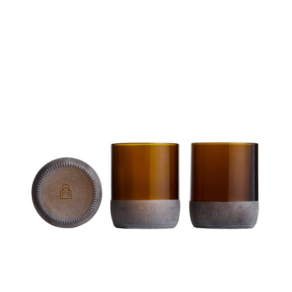 Upcycling-Glas aus Bierflaschen - M 2er Set braun