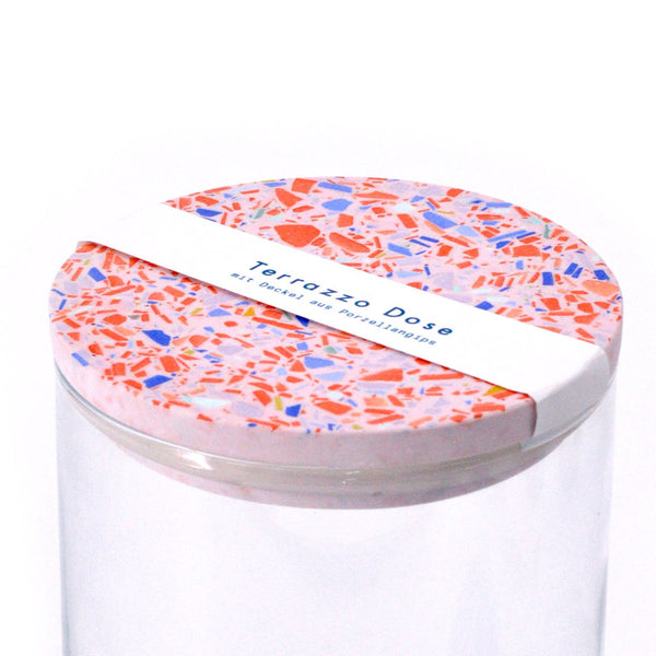 Terrazzo Dose, Vorratsglas, in 2 Größen - rosa