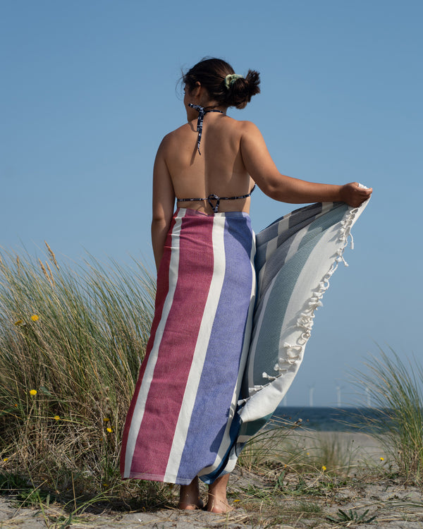 Hamamtuch, Strandtuch Streifen Bio-Baumwolle