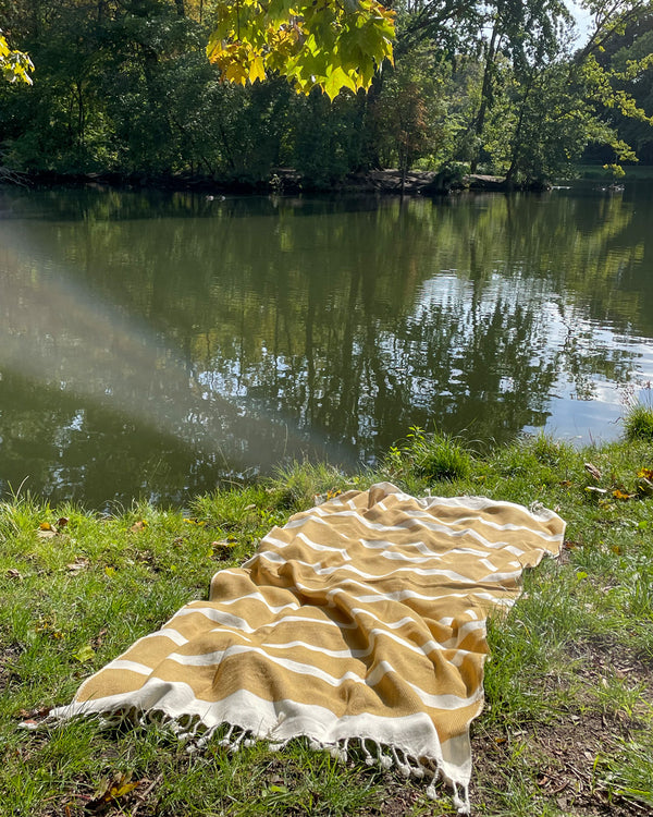 Hamamtuch, Strandtuch Streifen Bio-Baumwolle