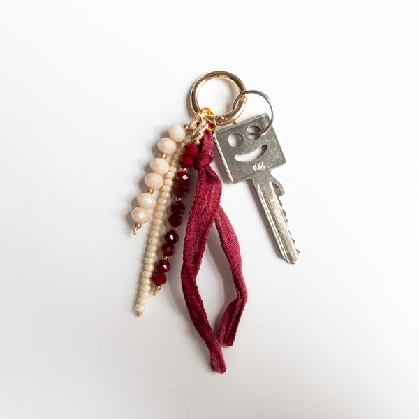 Schlüsselanhänger | Taschenanhänger rot/creme