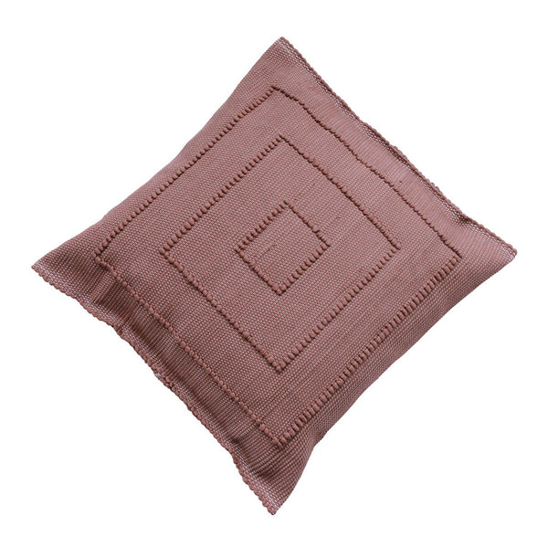 Baumwoll-Kissenbezug, Kissenhülle Raute Quadro rosenholz