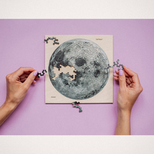 MOND - IQ-PUZZLE aus Holz - Level schwer