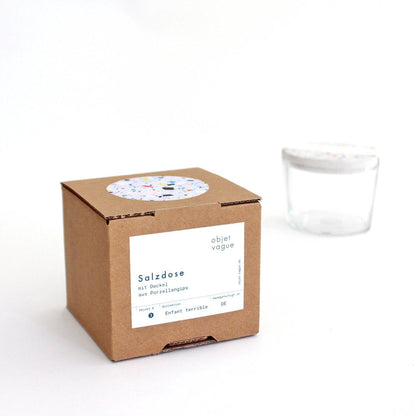 Salzdose, Glasdose Terrazzo grau