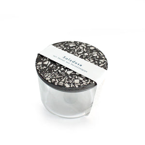 glasdose, zuckerdose, dose mit deckel dose mit terrazzodeckel
