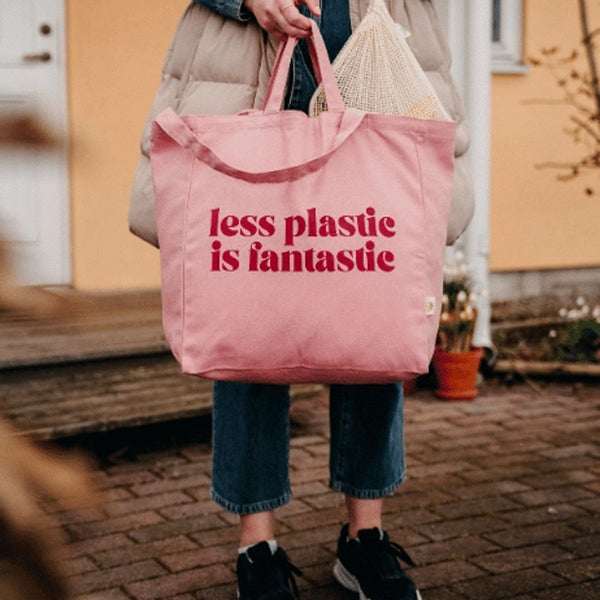 Shopper less plastic is fantastic rosa