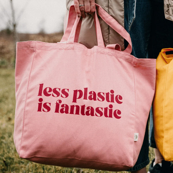 Shopper less plastic is fantastic rosa