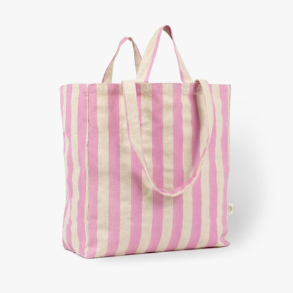 Einkauftstasche, Shopper, Strandtasche pink gestreift