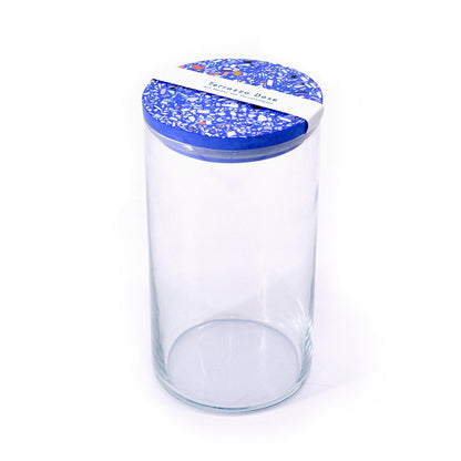 Terrazzo Dose, Vorratsglas, 1480ml - blau-azul