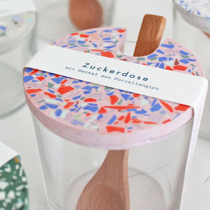 Zuckerdose, Glasdose Terrazzo rosa