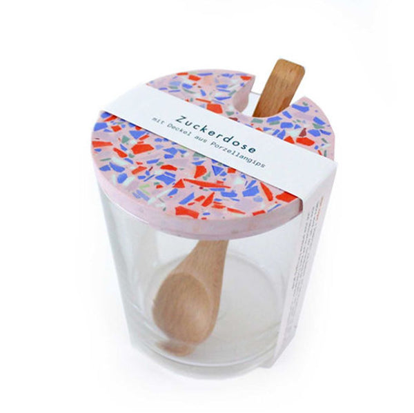 Zuckerdose, Glasdose Terrazzo rosa