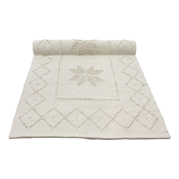 Baumwollteppich Stern creme M